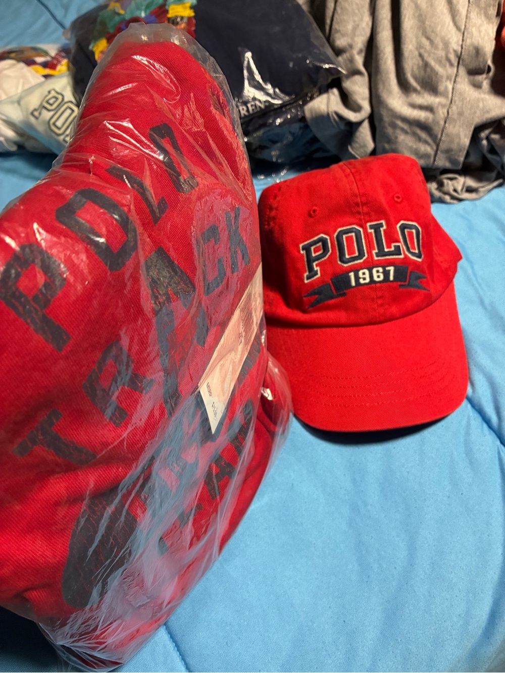Polo by Ralph Lauren Red Embroidered "POLO 1967" Cap and Graphic Tee